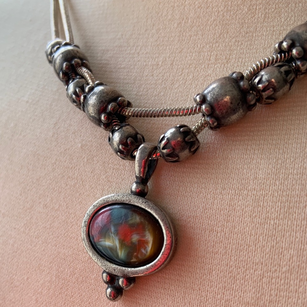 Abalone Silver Necklace